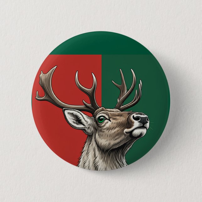 Badge Rond 5 Cm Rendeer (Devant)