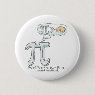 Badge Rond 5 Cm Rendez résistant que pi est irrationnel