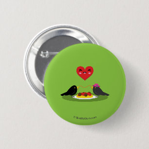 Badge Rond 5 Cm Rendez-vous Romantique Spaghetti Boulettes