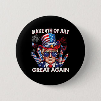Badge Rond 5 Cm Rendre 4 juillet grande à nouveau 4 juillet Trump