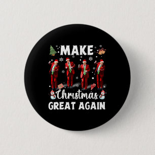 Badge Rond 5 Cm Rendre à Noël sa grandeur Père Noël Trump Dance