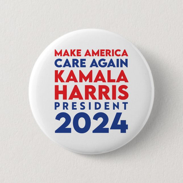Badge Rond 5 Cm Rendre l'Amérique à l'écoute Harris Président 2024 (Devant)