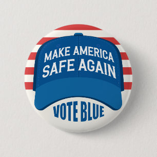 Badge Rond 5 Cm Rendre l'Amérique à nouveau en sécurité, votez