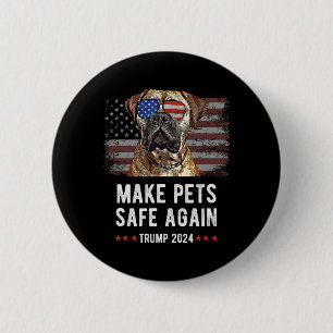 Badge Rond 5 Cm Rendre les animaux en sécurité Bullmastiff Dog Tru