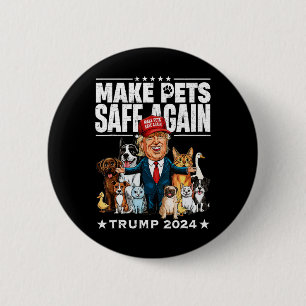 Badge Rond 5 Cm Rendre les animaux en sécurité Trump 2024 Sauver n