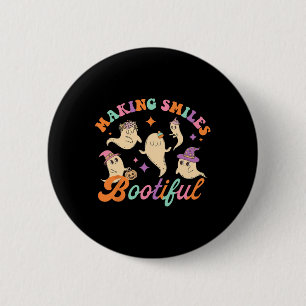 Badge Rond 5 Cm Rendre les sourires joyeux Fantôme Dentiste Hallow