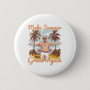 Badge Rond 5 Cm Rendre l'été magnifique à nouveau vacances plage a