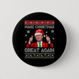 Badge Rond 5 Cm Rendre Noël grand à nouveau Noël Noël amusant Trum
