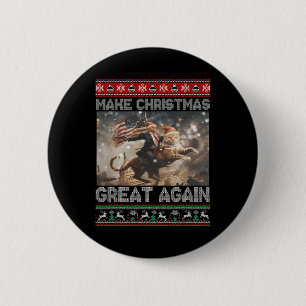 Badge Rond 5 Cm Rendre Noël grand à nouveau Noël Noël amusant Trum