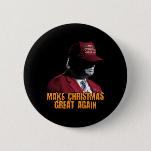 Badge Rond 5 Cm Rendre Noël grand à nouveau Noël Noël amusant Trum
