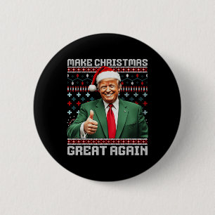 Badge Rond 5 Cm Rendre Noël grand à nouveau Noël Noël amusant Trum