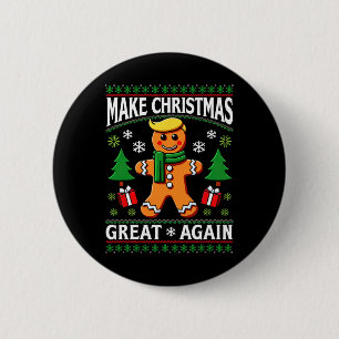 Badge Rond 5 Cm Rendre Noël grand à nouveau Trump Claus Laid Chris