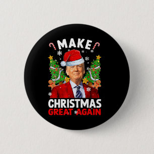 Badge Rond 5 Cm Rendre Noël super à nouveau drôle Donald Trump San