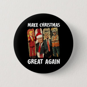 Badge Rond 5 Cm Rendre Noël super à nouveau drôle Père Noël Trump