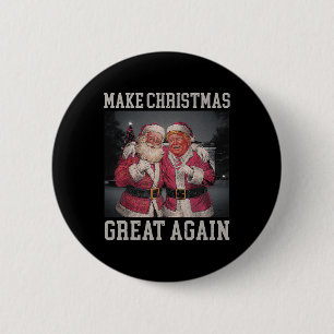 Badge Rond 5 Cm Rendre Noël super à nouveau drôle Père Noël Trump