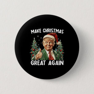 Badge Rond 5 Cm Rendre Noël super à nouveau drôle Père Noël Trump 