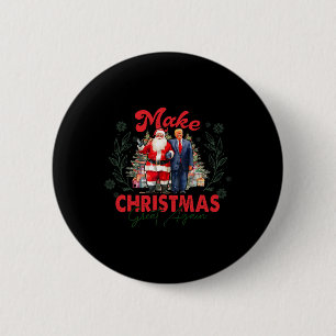Badge Rond 5 Cm Rendre Noël super à nouveau drôle Père Noël Trump 