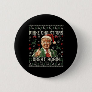 Badge Rond 5 Cm Rendre Noël super à nouveau drôle Père Noël Trump