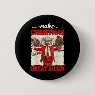 Badge Rond 5 Cm Rendre Noël super à nouveau drôle Père Noël Trump