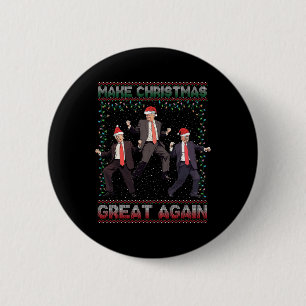 Badge Rond 5 Cm Rendre Noël super à nouveau drôle Père Noël Trump