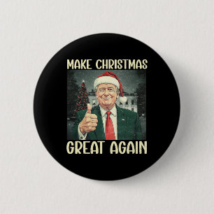 Badge Rond 5 Cm Rendre Noël super à nouveau drôle Père Noël Trump