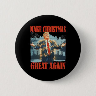 Badge Rond 5 Cm Rendre Noël super à nouveau drôle Trump Hommes Fem