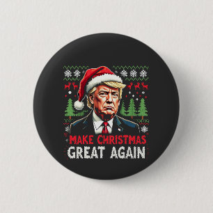 Badge Rond 5 Cm Rendre Noël super à nouveau moche Noël Sweat Trump