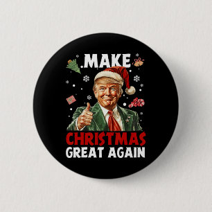 Badge Rond 5 Cm Rendre Noël super Père Noël amusant Trump Noël