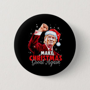 Badge Rond 5 Cm Rendre Noël super Père Noël amusant Trump Noël