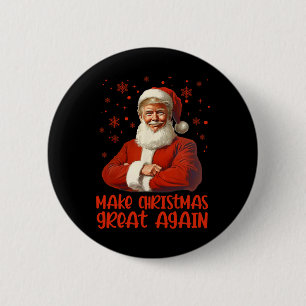 Badge Rond 5 Cm Rendre Noël super Père Noël amusant Trump Noël