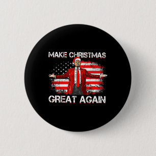 Badge Rond 5 Cm Rendre Noël super Père Noël amusant Trump Noël