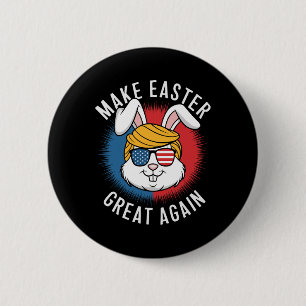 Badge Rond 5 Cm Rendre Pâques grand à nouveau Chasse Oeufs Rabbit