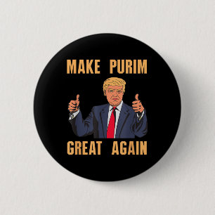 Badge Rond 5 Cm Rendre Purim super encore drôle Costume Trump Hébr