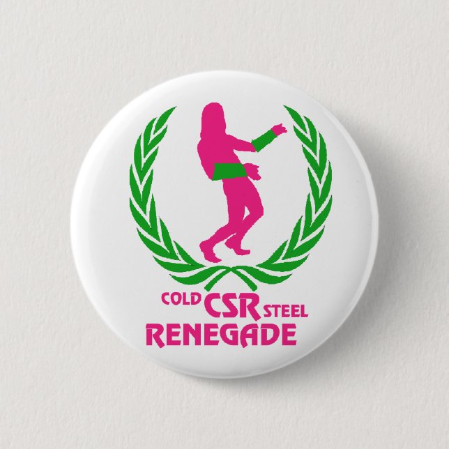 Badge Rond 5 Cm Renégat d'acier froid (Devant)