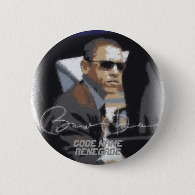 Badge Rond 5 Cm Renégat de nom de code d'Obama (Devant)
