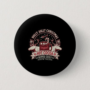 Badge Rond 5 Cm Renne vintage rétro Noël vegan 2023 végan