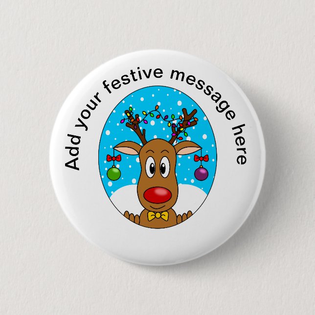 Badge Rond 5 Cm Renneau de Noël (Devant)