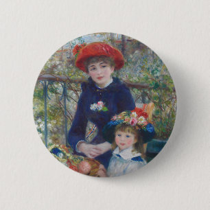 Badge Rond 5 Cm Renoir Deux Soeurs Terrasse Français Impressionnis