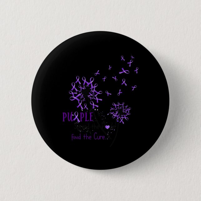 Badge Rond 5 Cm Répandre L'Espoir Trouver Le Cure -Fibromyalgia Dé (Devant)