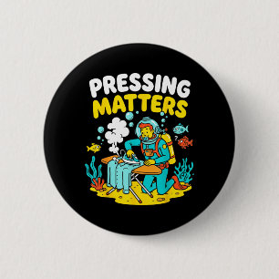 Badge Rond 5 Cm Repasseur extrême drôle de plongeur en scaphandre