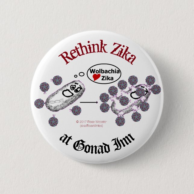 Badge Rond 5 Cm Repenser le bouton Zika par RoseWrites (Devant)