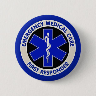 Badge Rond 5 Cm Répondeur de soins médicaux de secours premier
