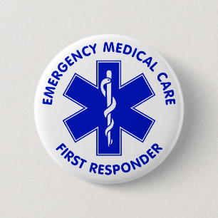 Badge Rond 5 Cm Répondeur de soins médicaux de secours premier