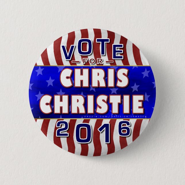 Badge Rond 5 Cm Républicain 2016 de président élection de Chris (Devant)