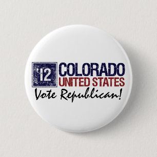 Badge Rond 5 Cm Républicain de vote en 2012 - le Colorado vintage