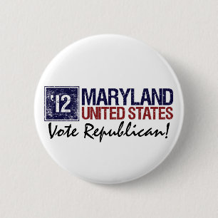 Badge Rond 5 Cm Républicain de vote en 2012 - le Maryland vintage