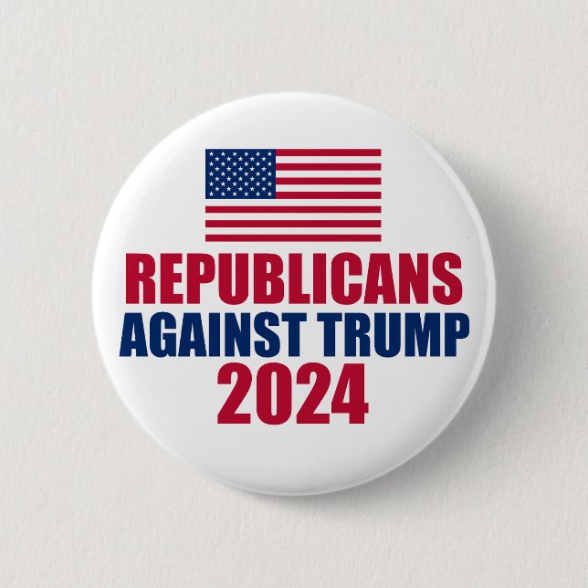 Badge Rond 5 Cm Républicains contre l'élection de Trump en 2024 (Devant)
