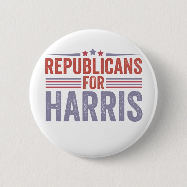 Badge Rond 5 Cm Républicains Pour Harris Election 2024 (Devant)