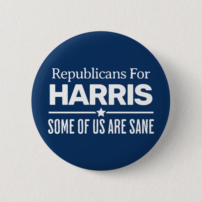 Badge Rond 5 Cm Républicains pour Harris Fier Républicain pour le  (Devant)