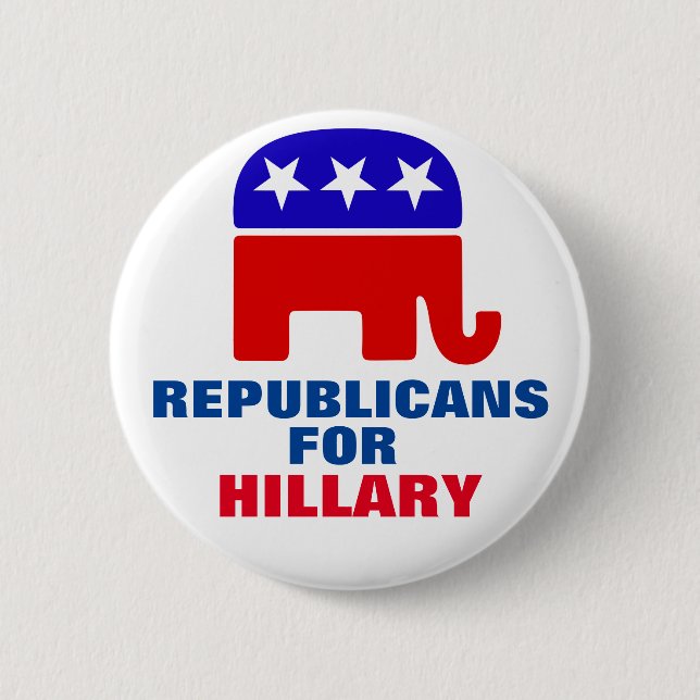 Badge Rond 5 Cm Républicains pour Hillary Clinton (Devant)
